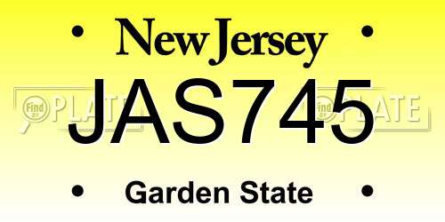 JAS745 New Jersey License Plate