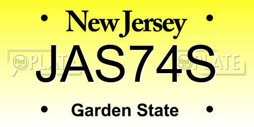 JAS74S New Jersey License Plate