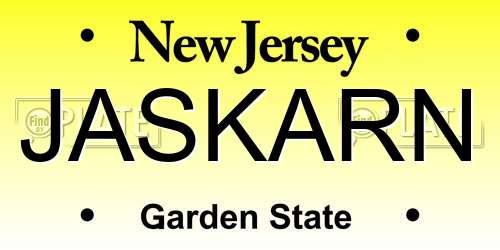 JASKARN New Jersey License Plate