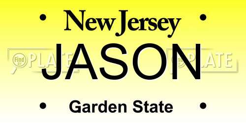 JASON New Jersey License Plate
