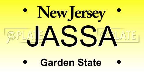 JASSA New Jersey License Plate