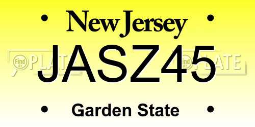 JASZ45 New Jersey License Plate