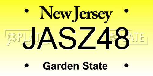 JASZ48 New Jersey License Plate