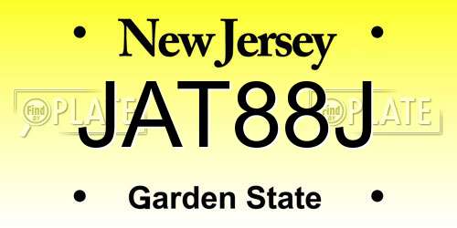 JAT88J New Jersey License Plate