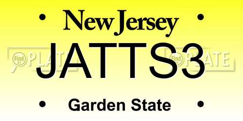 JATTS3 New Jersey License Plate