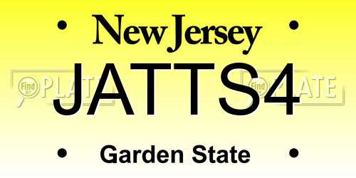 JATTS4 New Jersey License Plate