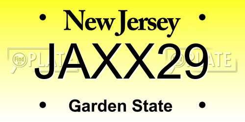 JAXX29 New Jersey License Plate