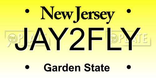 JAY2FLY New Jersey License Plate