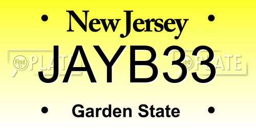 JAYB33 New Jersey License Plate