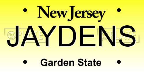 JAYDENS New Jersey License Plate