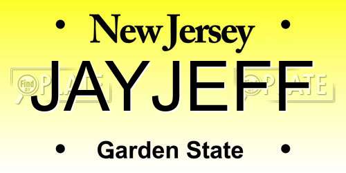 JAYJEFF New Jersey License Plate