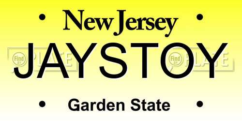JAYSTOY New Jersey License Plate