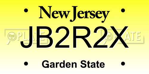 JB2R2X New Jersey License Plate