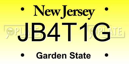JB4T1G New Jersey License Plate