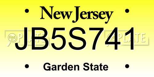 JB5S741 New Jersey License Plate