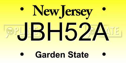 JBH52A New Jersey License Plate