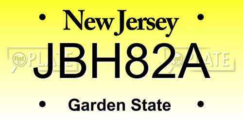 JBH82A New Jersey License Plate