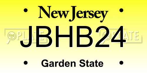 JBHB24 New Jersey License Plate