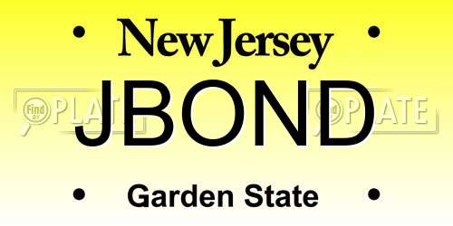 JBOND New Jersey License Plate