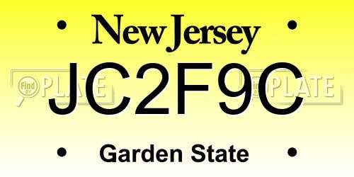 JC2F9C New Jersey License Plate