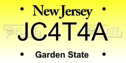 JC4T4A New Jersey License Plate