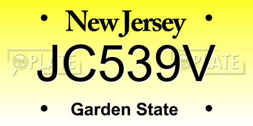 JC539V New Jersey License Plate