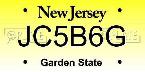 JC5B6G New Jersey License Plate