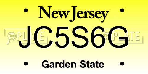 JC5S6G New Jersey License Plate