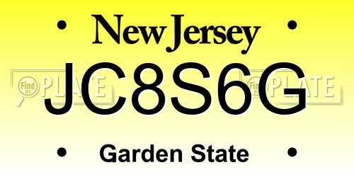 JC8S6G New Jersey License Plate