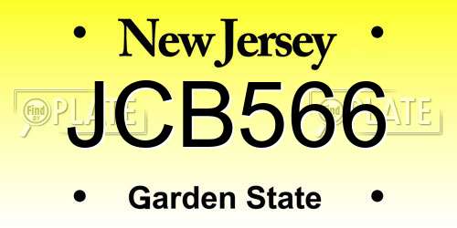 JCB566 New Jersey License Plate