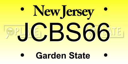 JCBS66 New Jersey License Plate