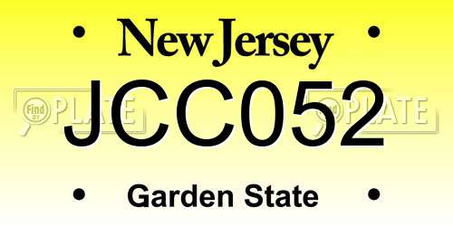 JCC052 New Jersey License Plate