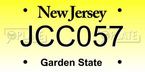 JCC057 New Jersey License Plate