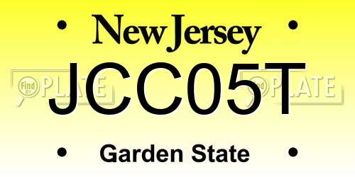 JCC05T New Jersey License Plate