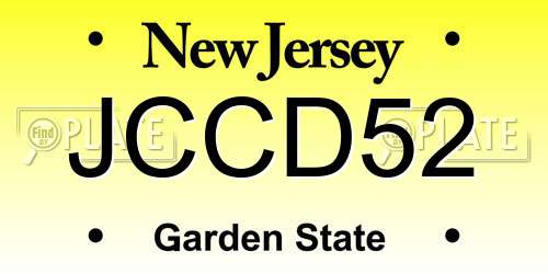 JCCD52 New Jersey License Plate