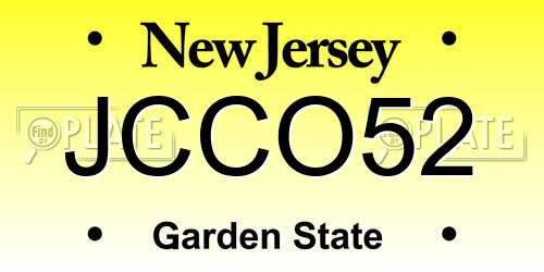 JCCO52 New Jersey License Plate