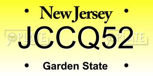 JCCQ52 New Jersey License Plate