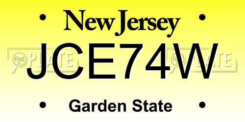 JCE74W New Jersey License Plate