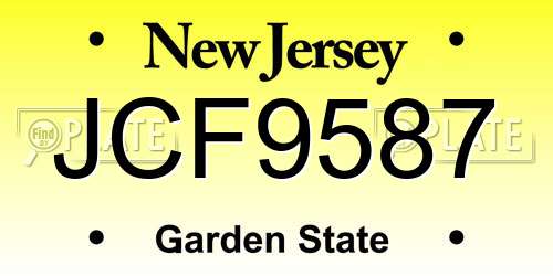 JCF9587 New Jersey License Plate