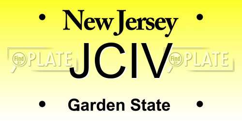 JCIV New Jersey License Plate