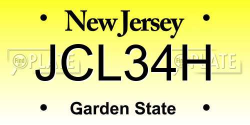 JCL34H New Jersey License Plate