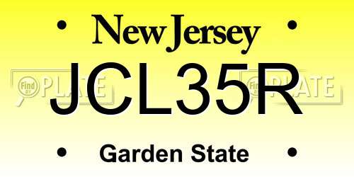 JCL35R New Jersey License Plate