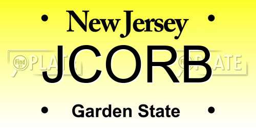 JCORB New Jersey License Plate