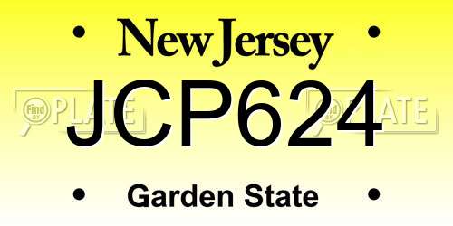 JCP624 New Jersey License Plate