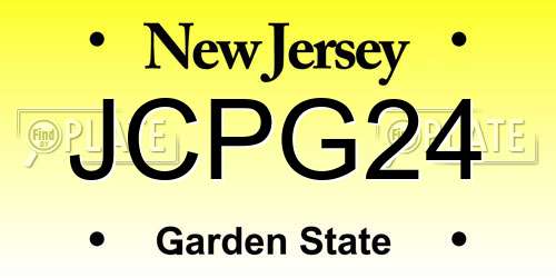 JCPG24 New Jersey License Plate