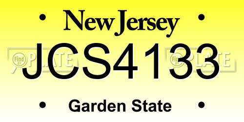 JCS4133 New Jersey License Plate