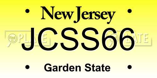 JCSS66 New Jersey License Plate