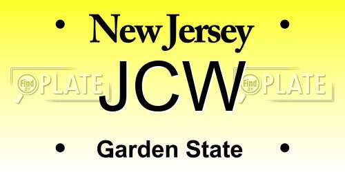 JCW New Jersey License Plate