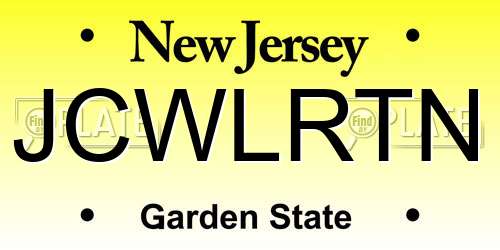 JCWLRTN New Jersey License Plate