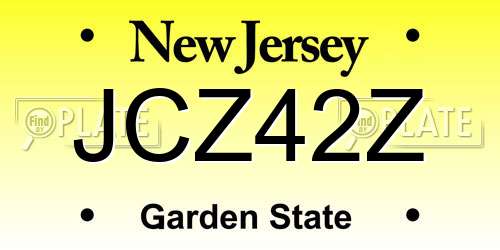 JCZ42Z New Jersey License Plate